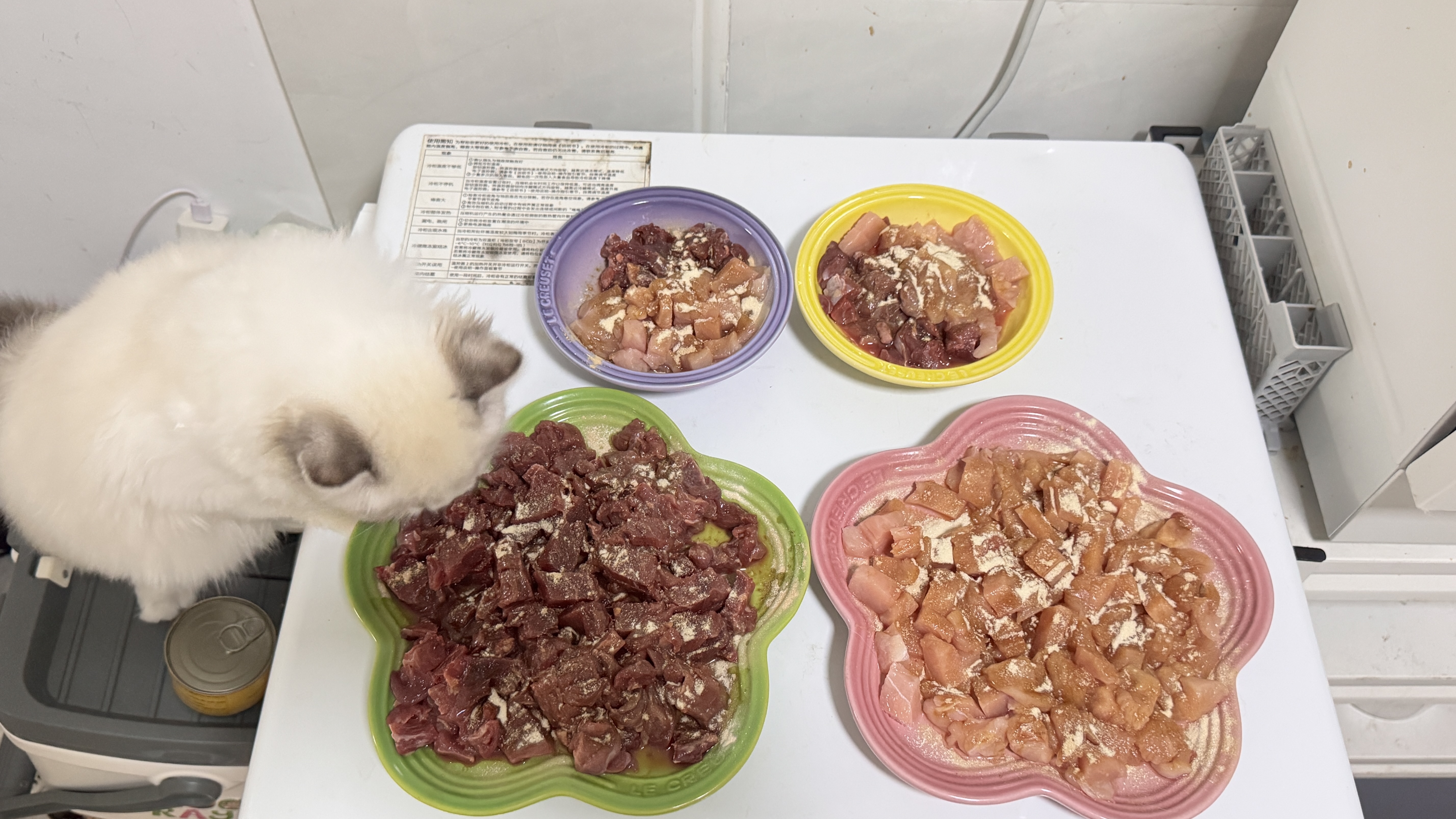 节前最后一顿生骨肉噜
节后思考一下吃点什么肉肉🤔
（今天来点红白双拼）
今日加餐🍽️
生骨肉：牛霖➕火鸡胸